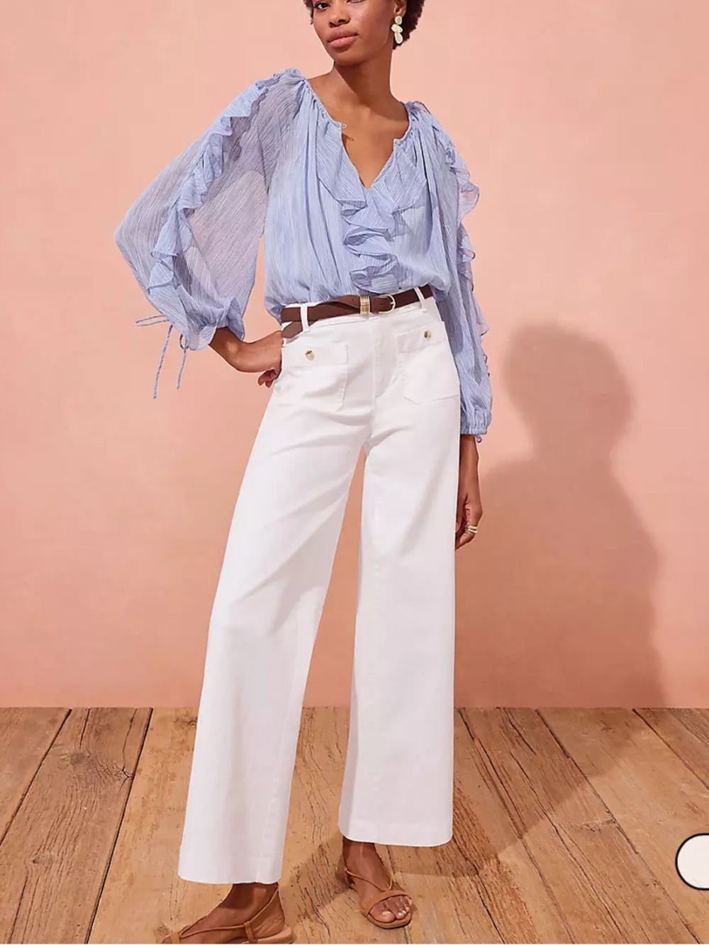 NWT  Loft Palmer Wide Leg Crop Pants in Twill